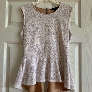 BCBGMaxazria White Peplum blouse